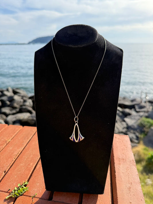 Collana in argento 925 smaltato blu