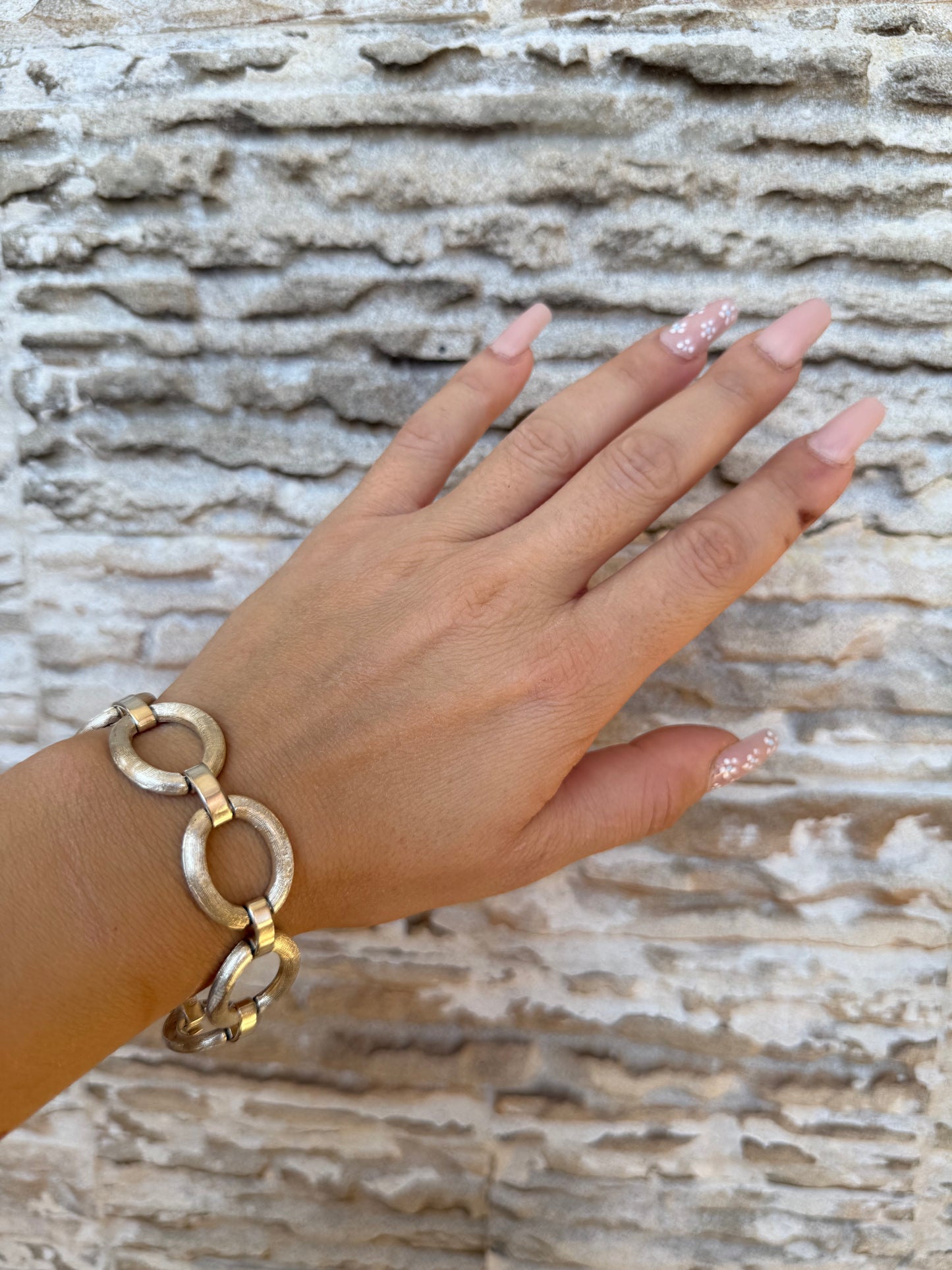 Bracciale cerchi satinati in argento 925