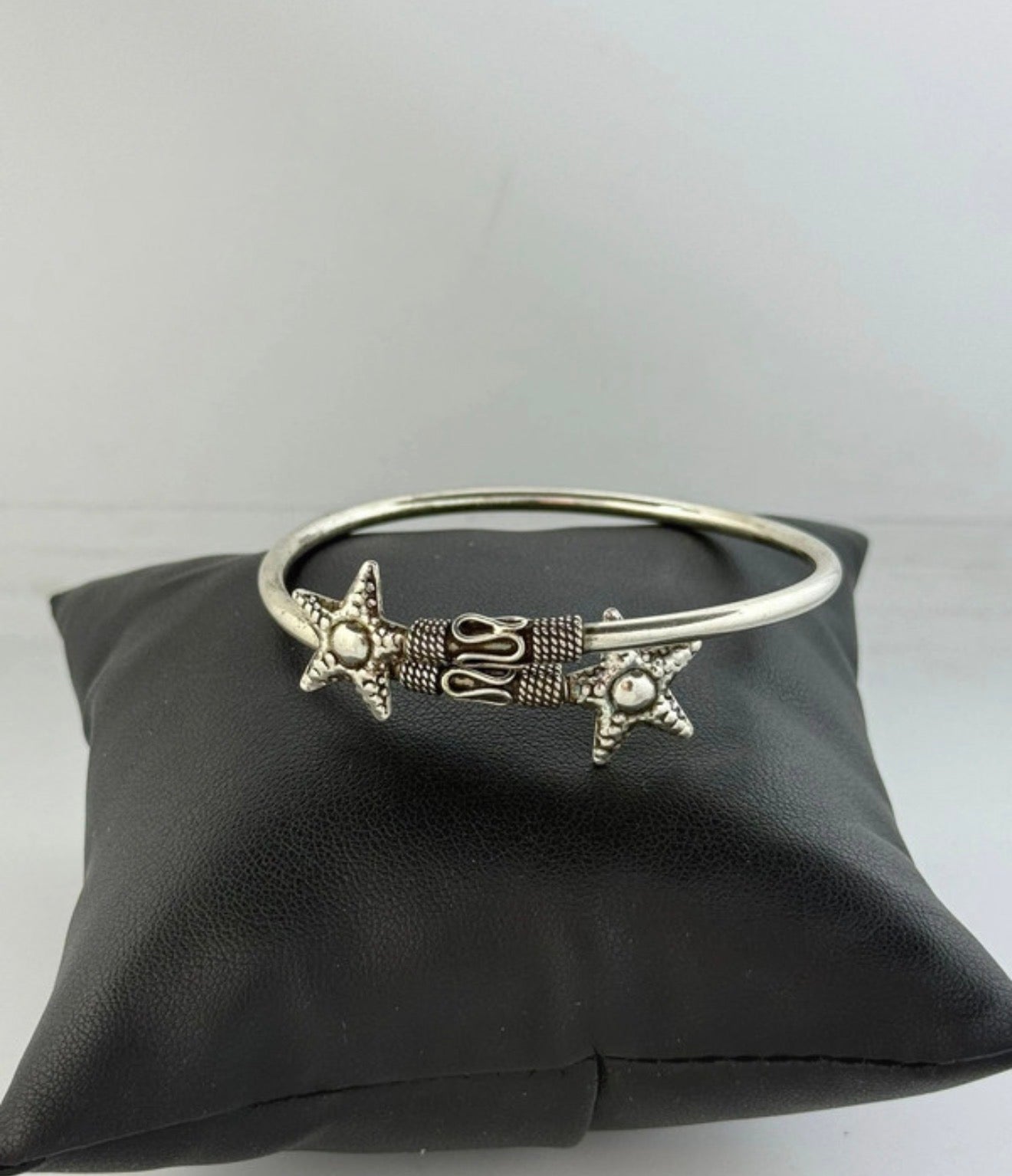 Bracciale Stelle in Argento 925 Stile Etnico – Regolabile con Doppia Stella