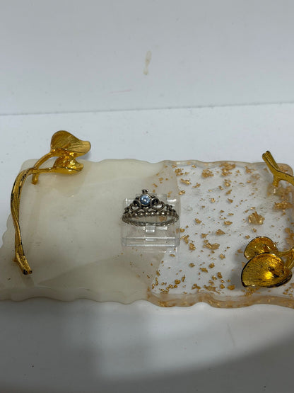 Anello Corona in Argento 925 con Pietra Azzurra — Misura 11