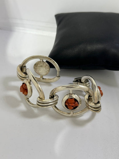 Bracciale in argento 925 corallo rosso