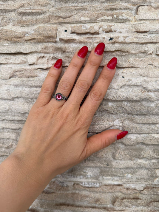 Anello Rosa di Francia in Argento 925 – Misura Regolabile
