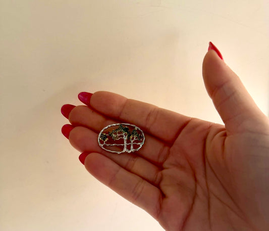 Spilla in argento 925 con motivo alberi