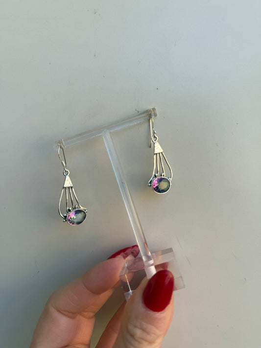 Orecchini in argento 925 topazio mistico