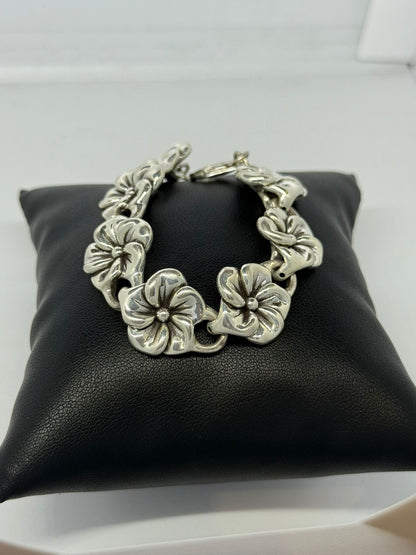 Bracciale fiori in argento 925