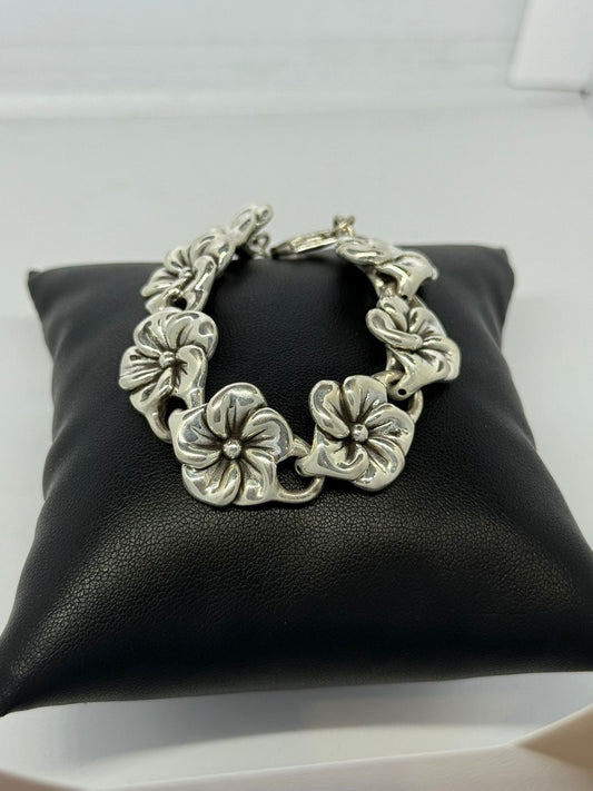 Bracciale fiori in argento 925