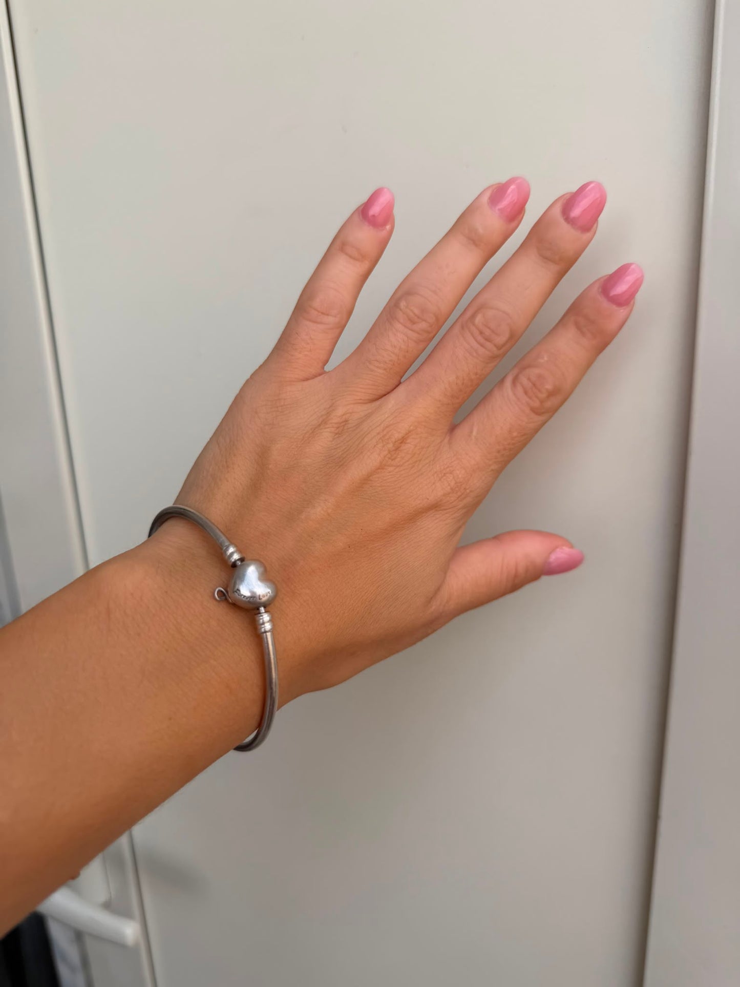 Bracciale Rigido a Cerchio Argento 925 Chiusura a Cuore Firmato Pandora