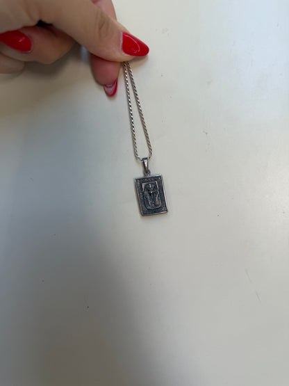 Collana con ciondolo faraone brunito in argento 925