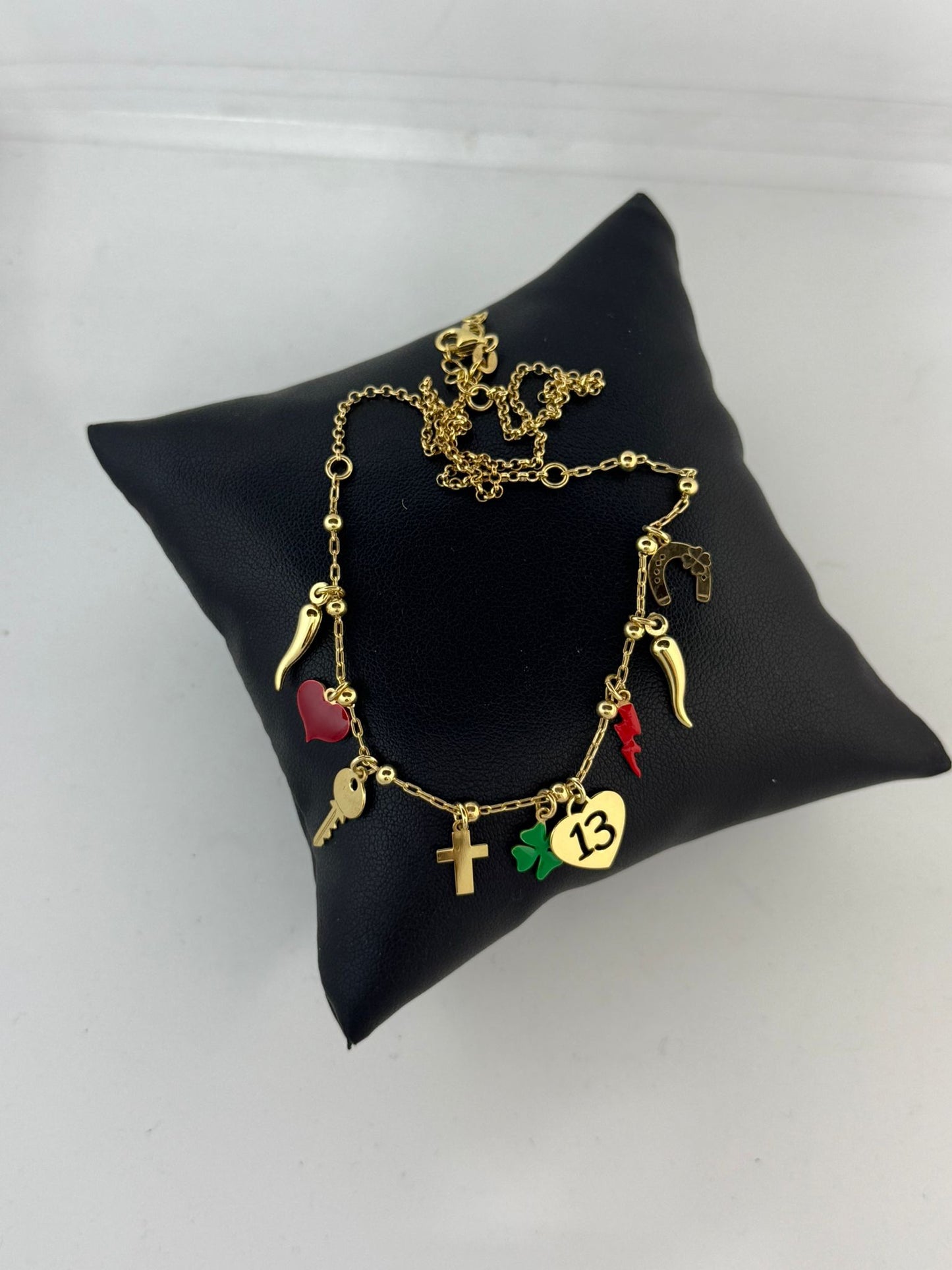 Collana Scaramantica Argento 925 Dorato – Charms Portafortuna Pezzo Unico