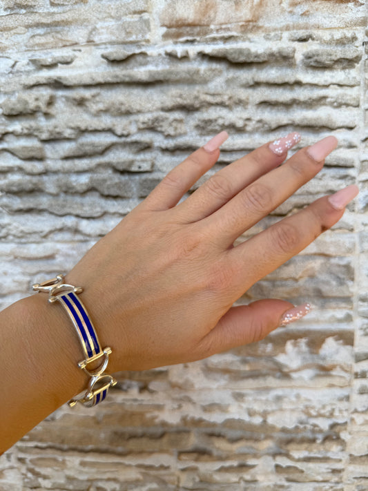 Bracciale smaltato anni 60 in argento 925