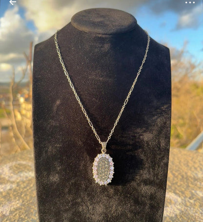 Collana in Argento 925 con Ciondolo Ametista Viola e Marcasiti