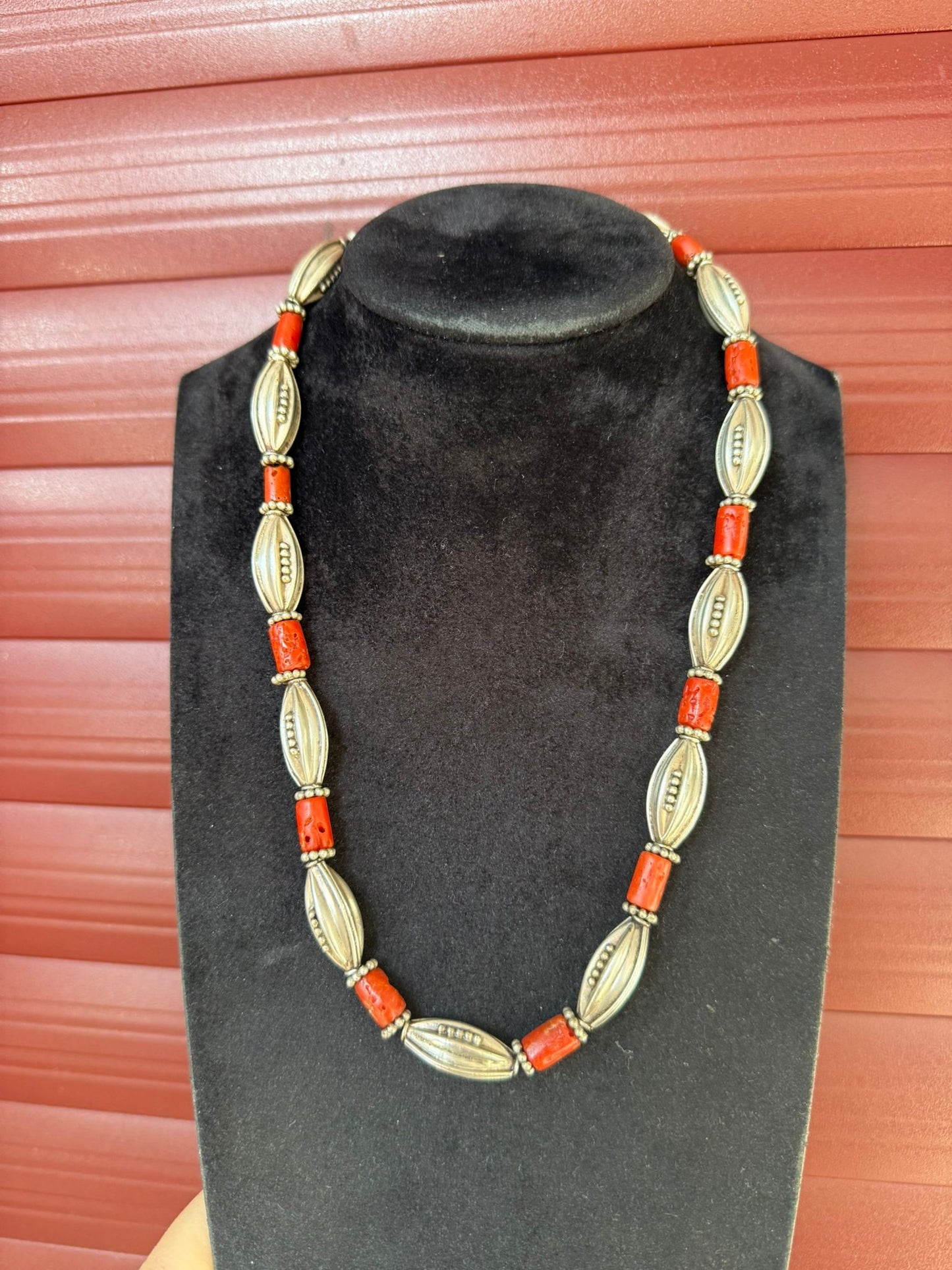 Collana in argento 925 corallo rosso