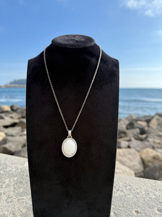 Collana in argento 925 pietra bianca