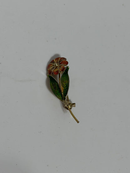 Spilla Fiore Filigranato Smaltata in Argento 925 – Accessorio Artigianale
