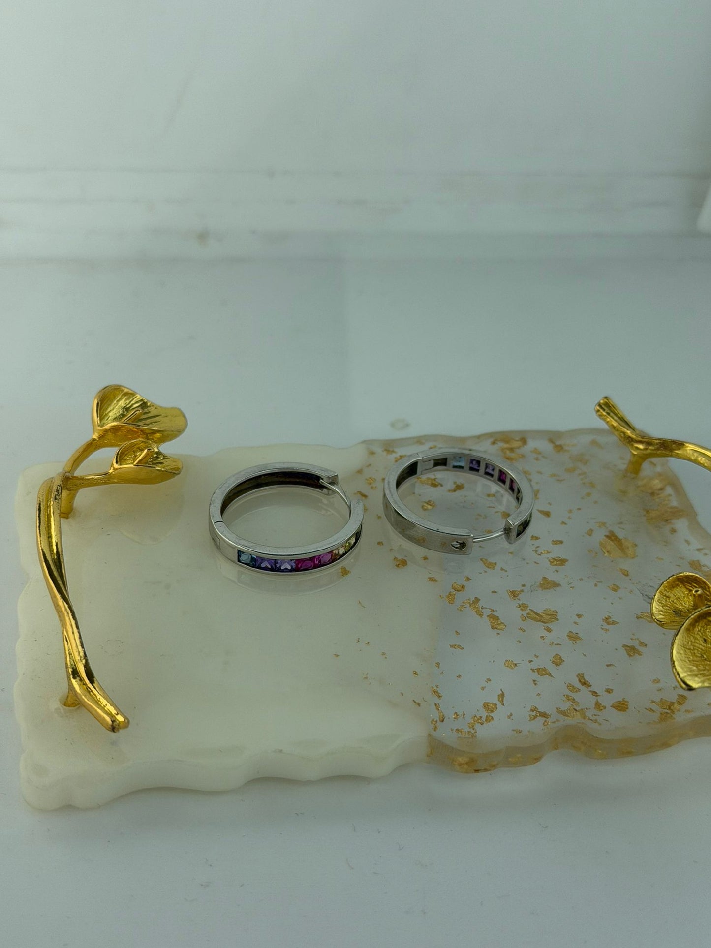 Orecchini in Argento 925 Cerchi con Pietre Multicolor | Gioiello Artigianale