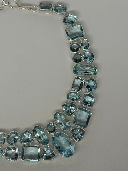 Collana in argento 925 acquamarina