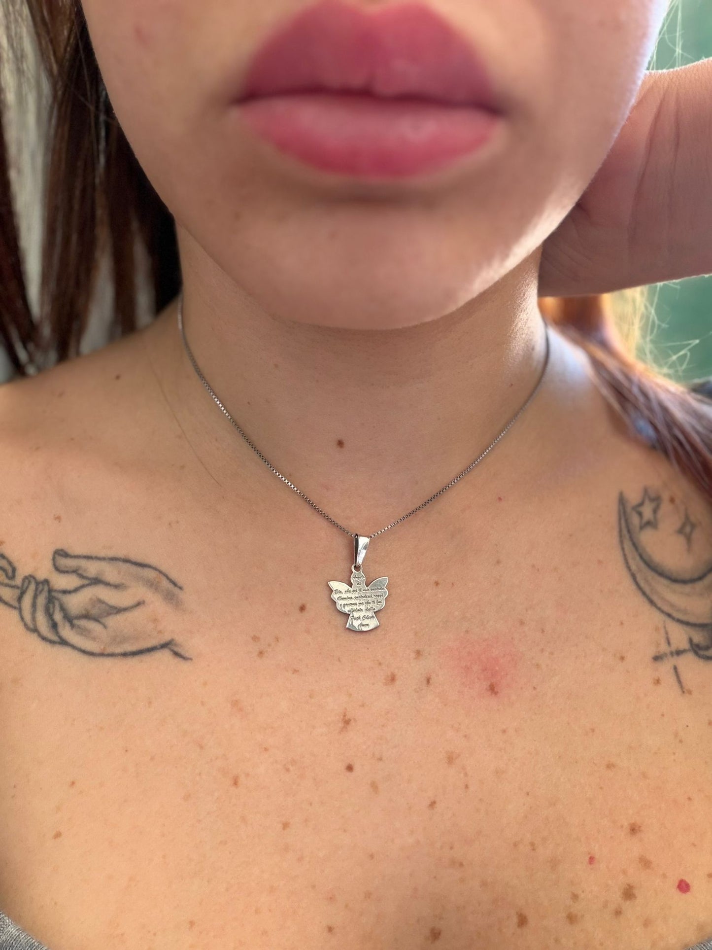 Collana in Argento 925 Angelo con Preghiera – Gioiello Spirituale