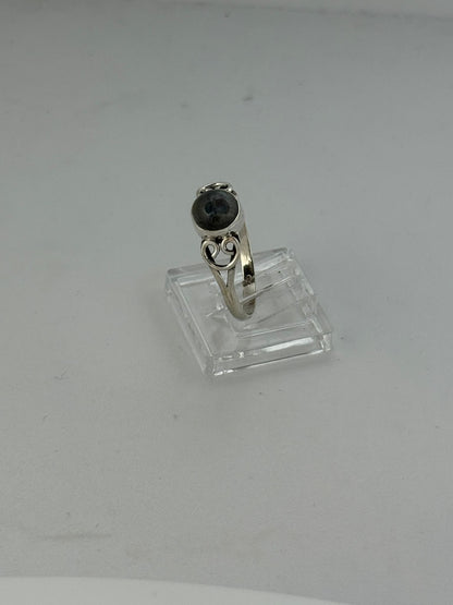 Anello in argento 925 labradorite verde