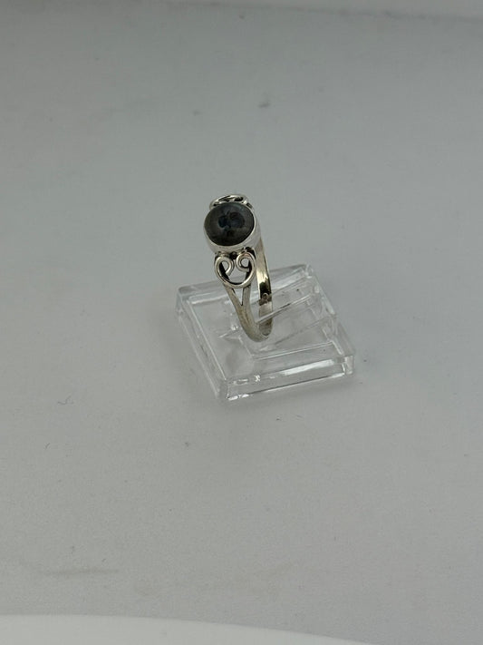 Anello in argento 925 labradorite verde