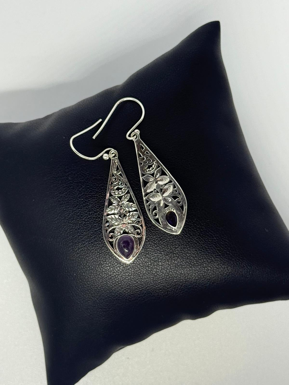 Orecchini in argento 925 ametista viola
