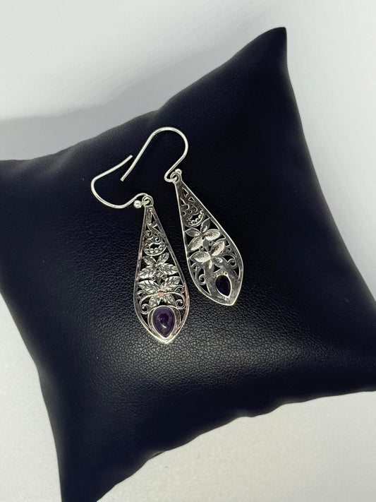 Orecchini in argento 925 ametista viola