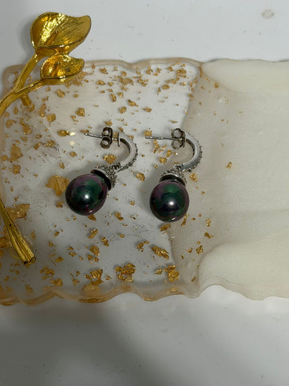 Orecchini in argento 925 con perle grigie
