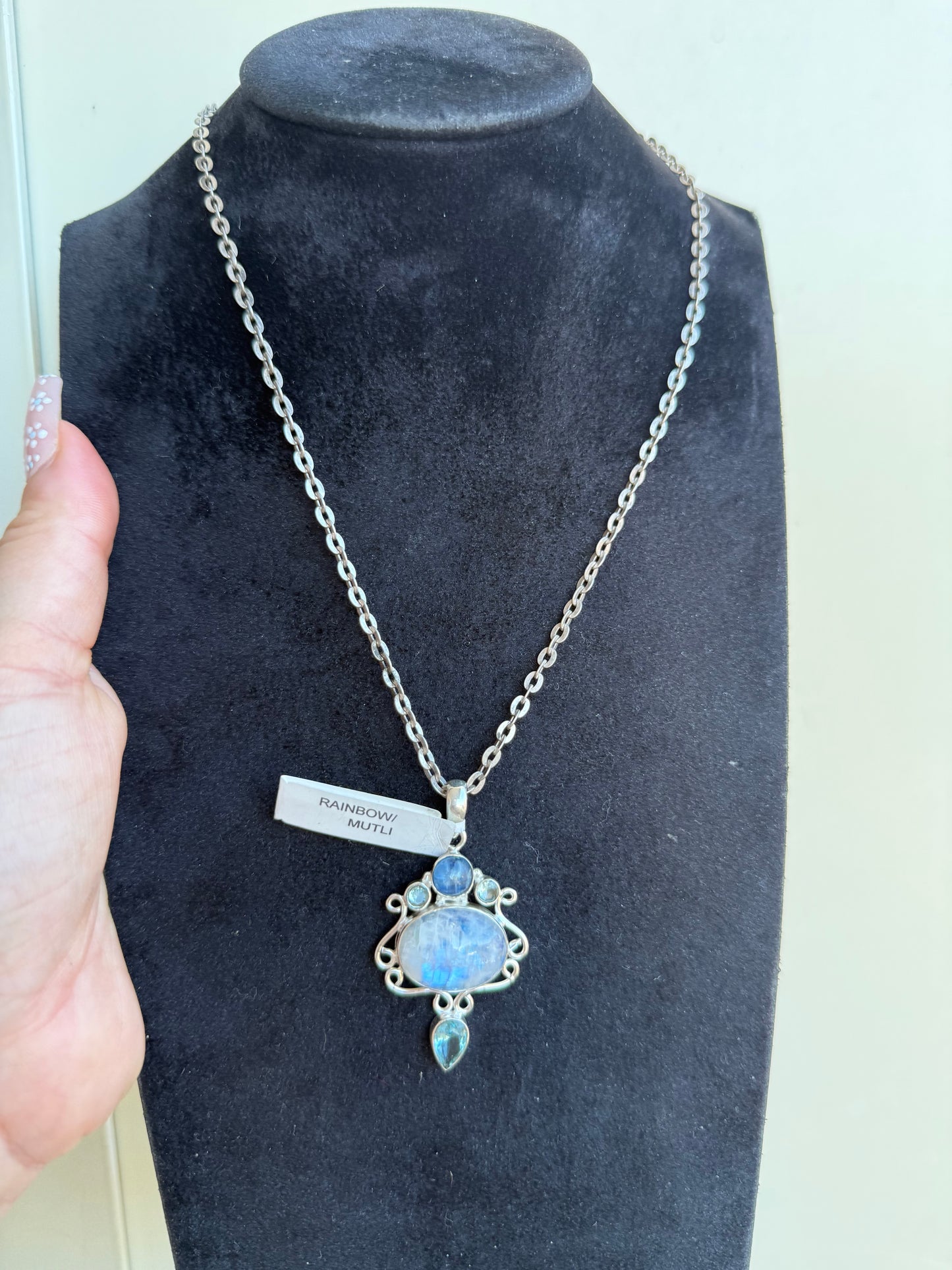 Collana in argento 925 ciondolo rainbowi