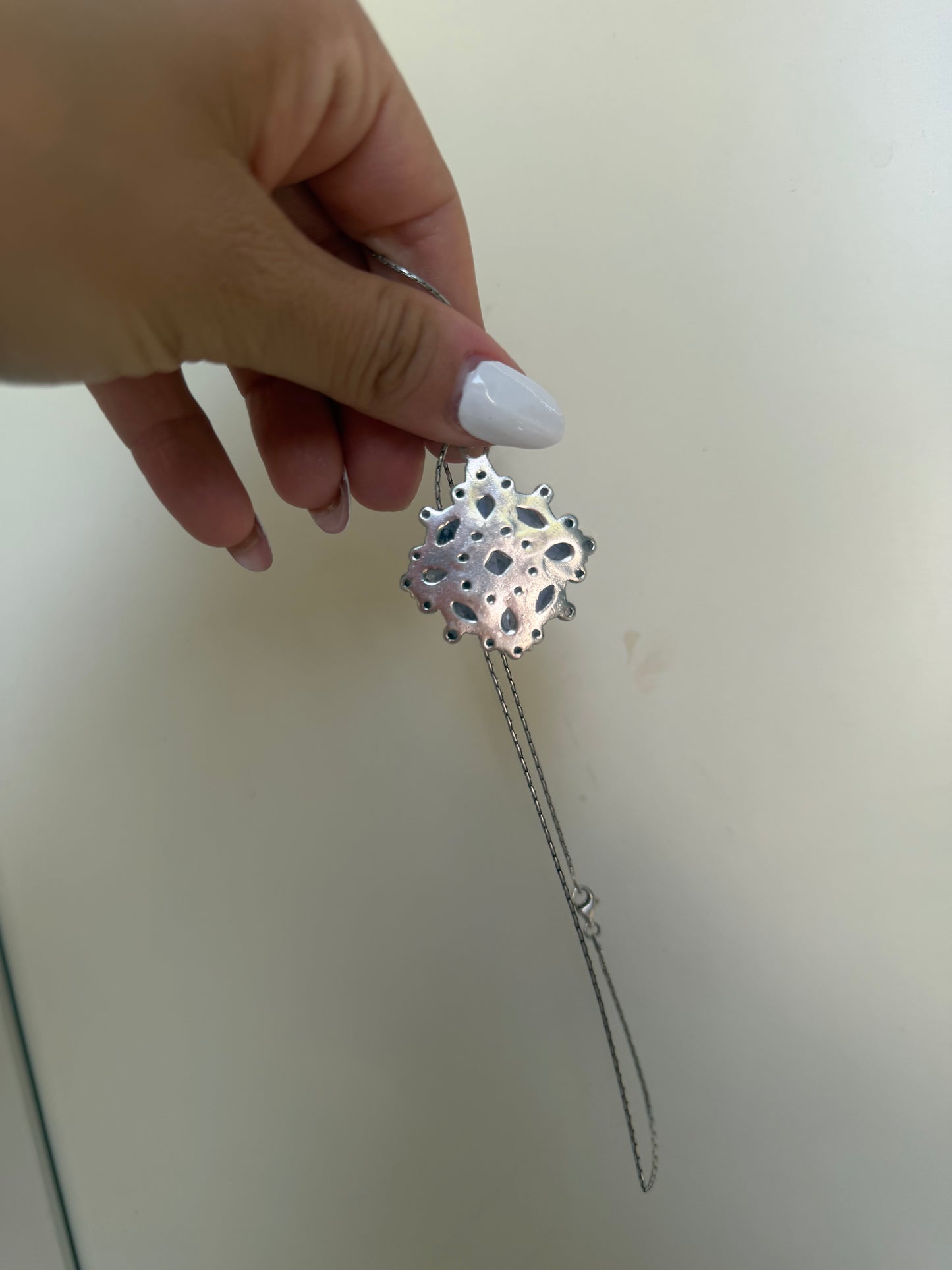 Collana in Argento 925 a Fiore con Pietre di Ametista Viola – Pezzo Unico Artigianale
