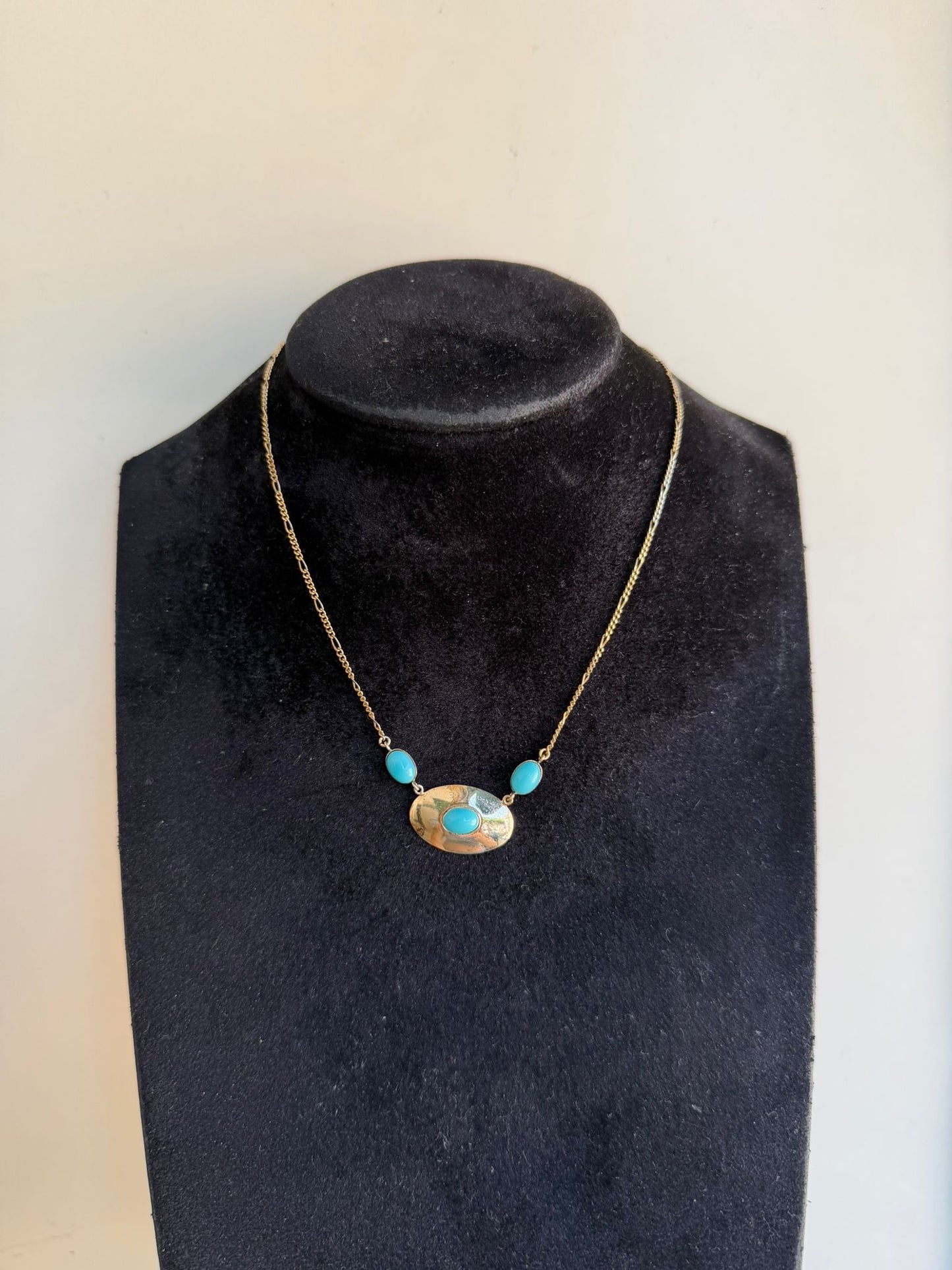 Collana in Argento 925 Bagnata nell’Oro con Pietre Turchese – Lusso Artigianale