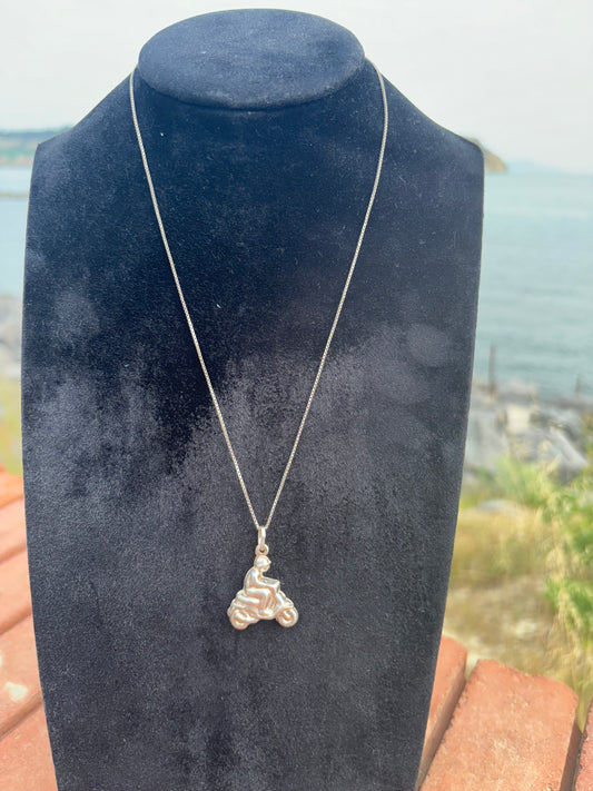 Collana in argento 925 uomo scooter