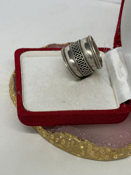 Anello fascia etnica in argento 925