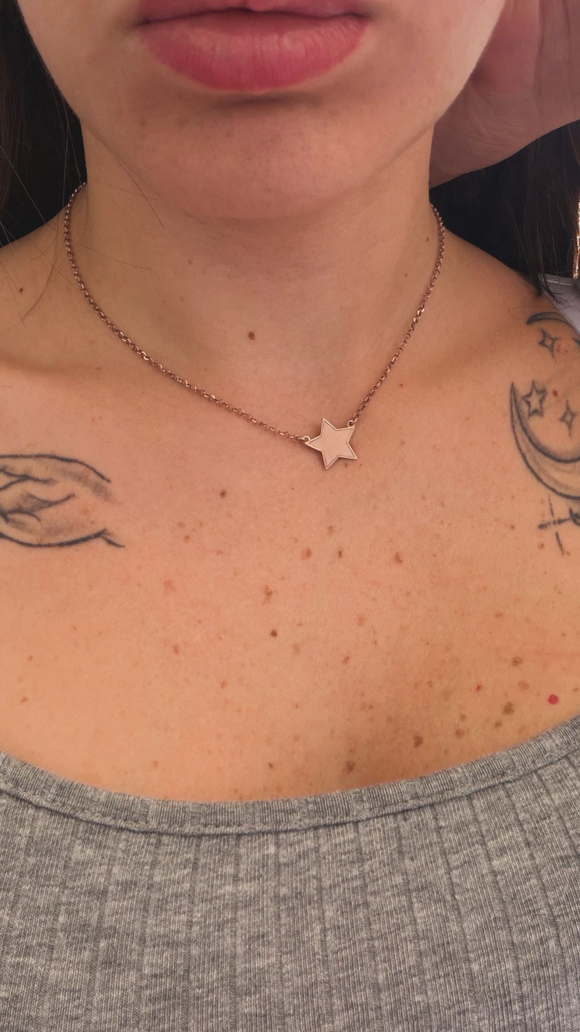 Collana stella smaltata rosa in argento 925 bagnato oro rosa – Gioiello romantico
