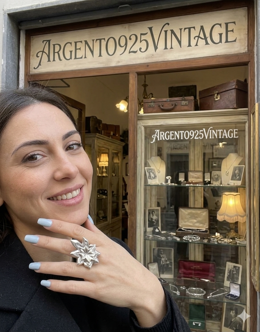 Anello Foglia Grande Argento 925 – Misura 18-19