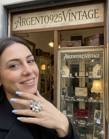 Anello Foglia Grande Argento 925 – Misura 18-19