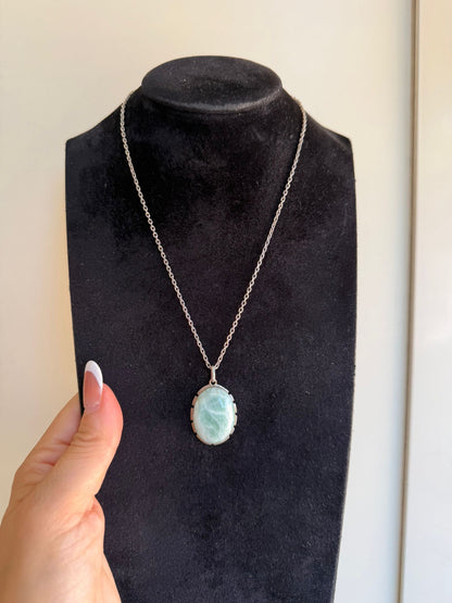 Collana in Argento 925 con Ciondolo Pietra Larimar – Gemma Rara dei Caraibi