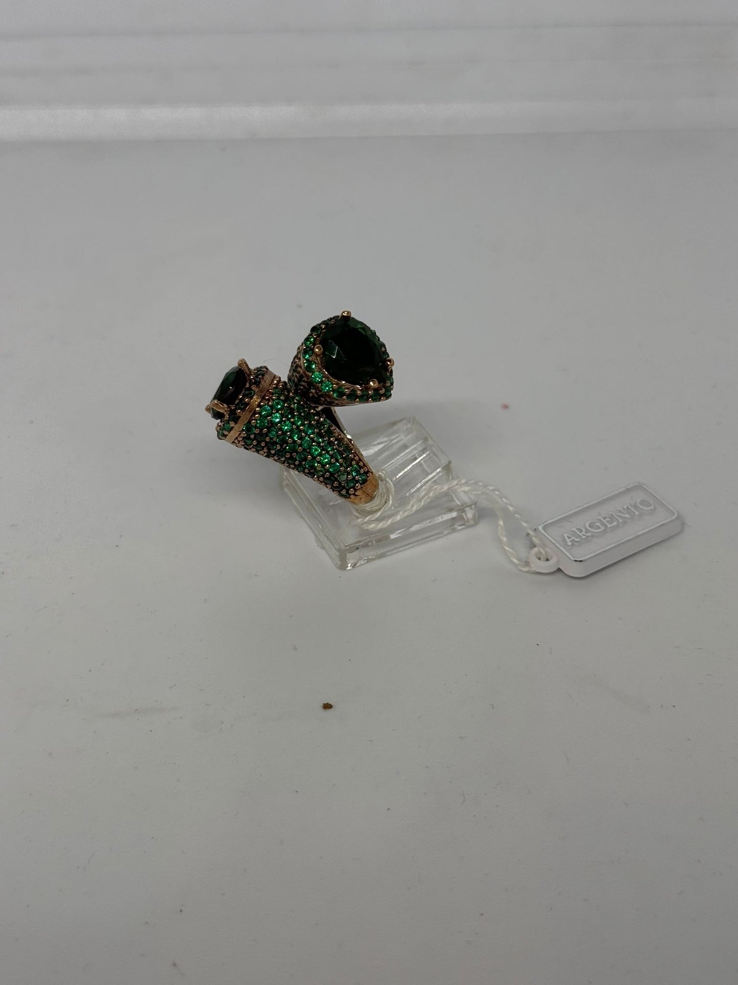 Anello in argento 925 radice di smeraldo