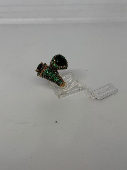 Anello in argento 925 radice di smeraldo