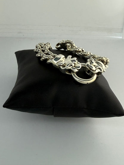 Bracciale pantere in argento 925