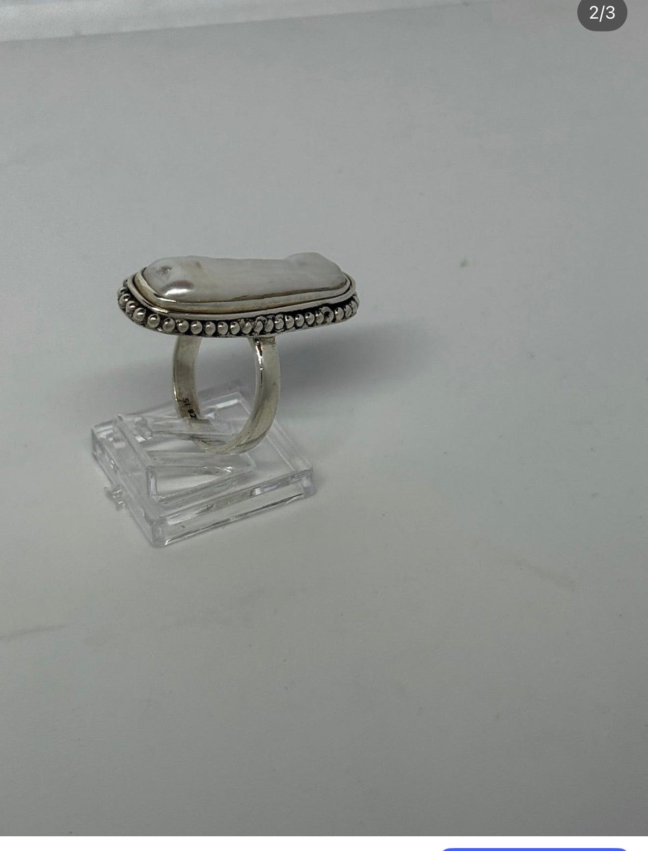 Anello in argento 925 madreperla