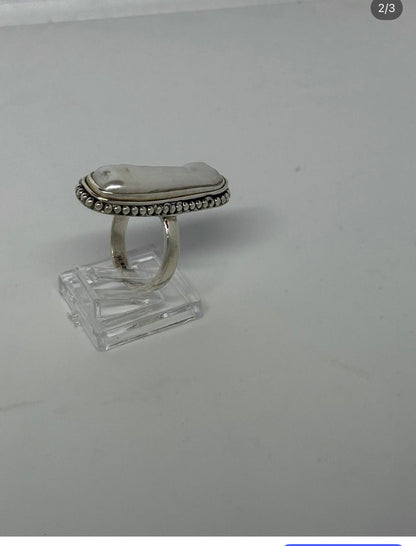 Anello in argento 925 madreperla
