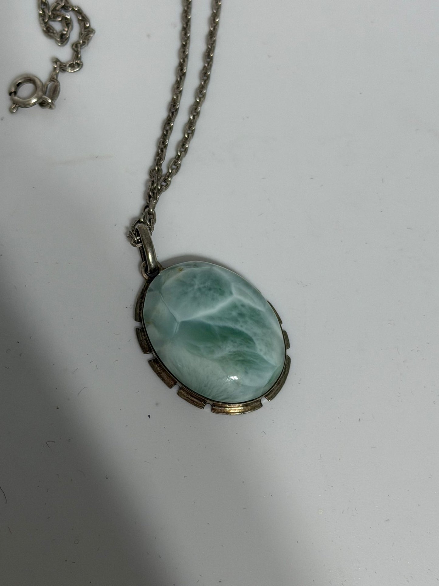 Collana in Argento 925 con Ciondolo Pietra Larimar – Gemma Rara dei Caraibi