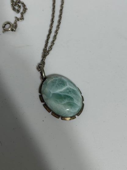 Collana in Argento 925 con Ciondolo Pietra Larimar – Gemma Rara dei Caraibi