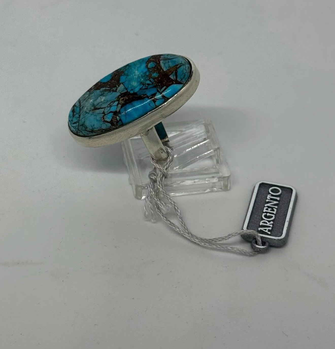 Anello in Argento 925 con Pietra Turchese Naturale – Pezzo Unico Artigianale