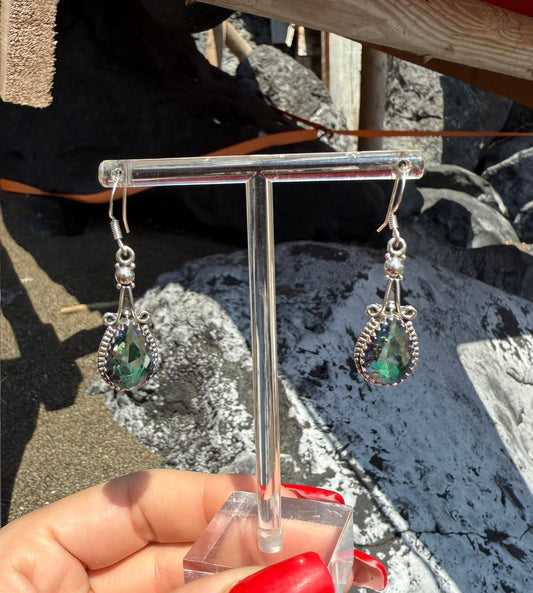 Orecchini in argento 925 topazio mistico