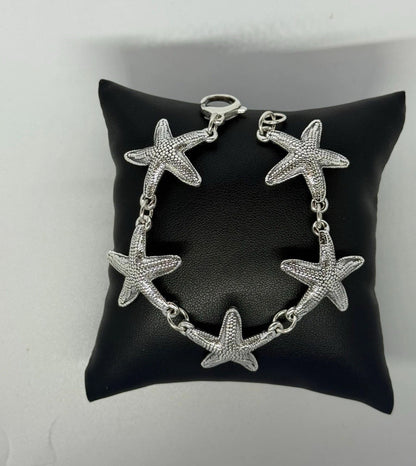 Bracciale Argento 925 Stelle Marine Semirigido NUOVO - Tema Mare