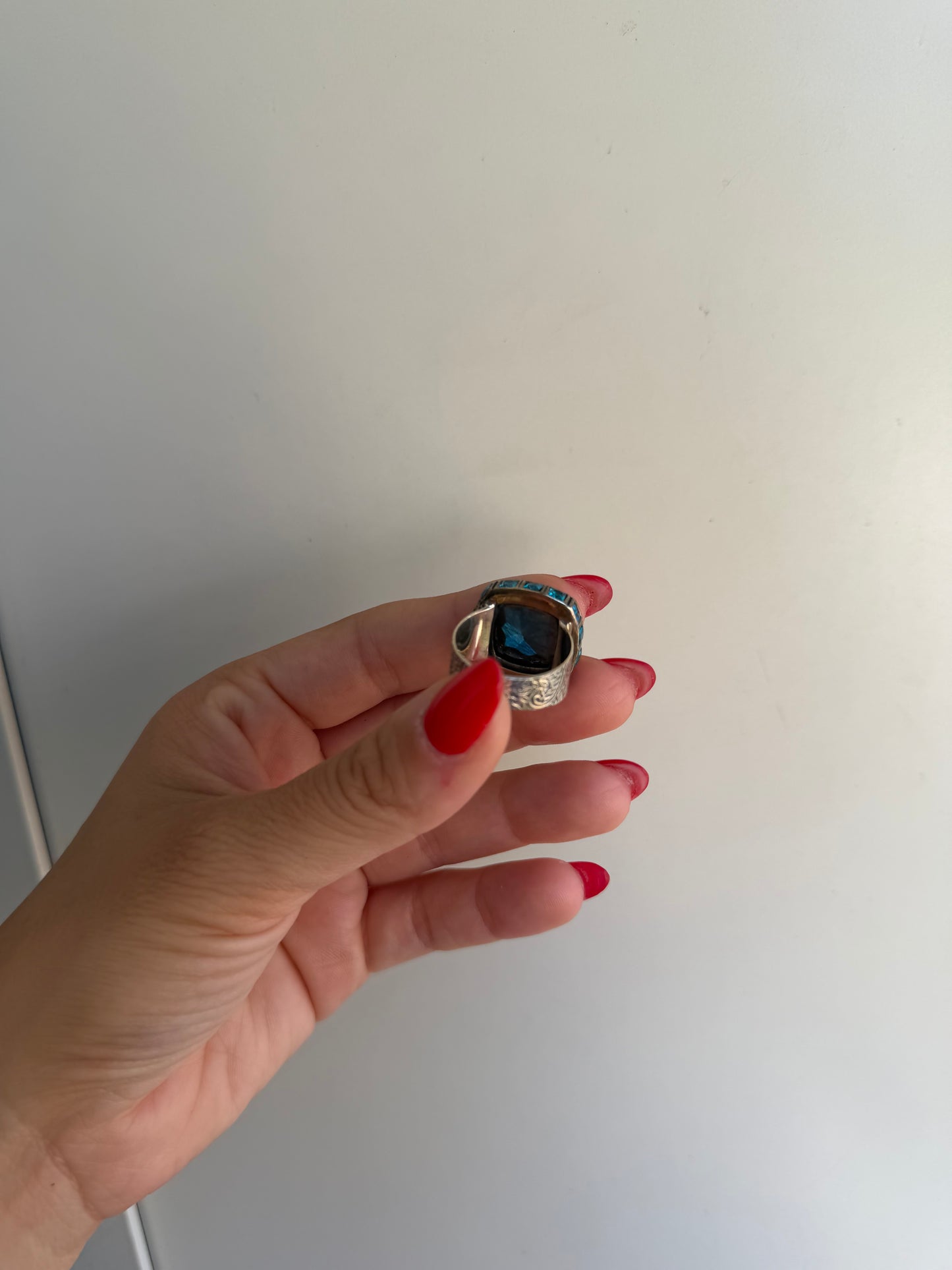 Anello in Argento 925 con Abalone e Topazio Azzurro – Gioiello Artigianale