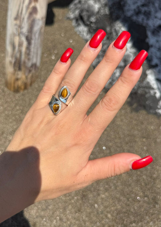 Anello occhio di tigre in argento 925