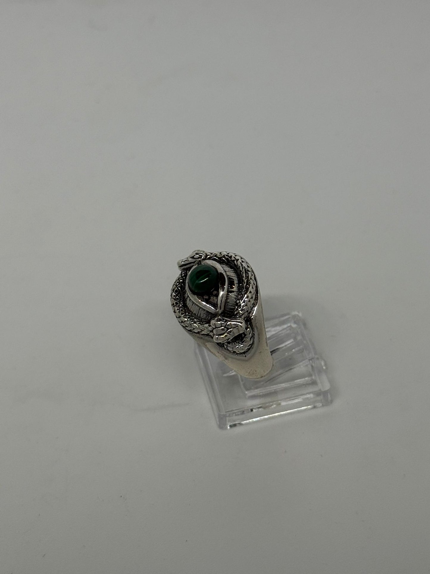 Anello in argento 925 malachite verde