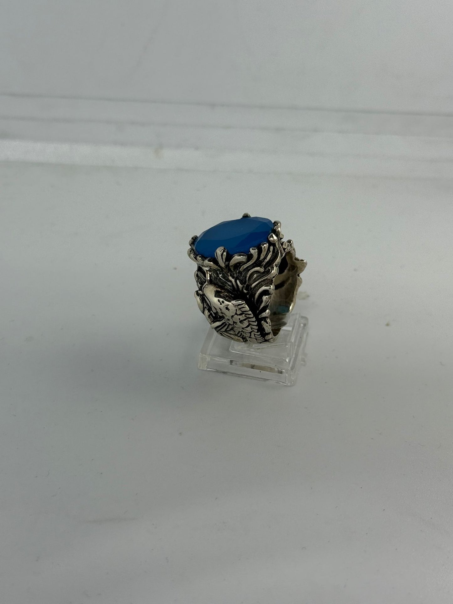 Anello Agata Blu in Argento 925