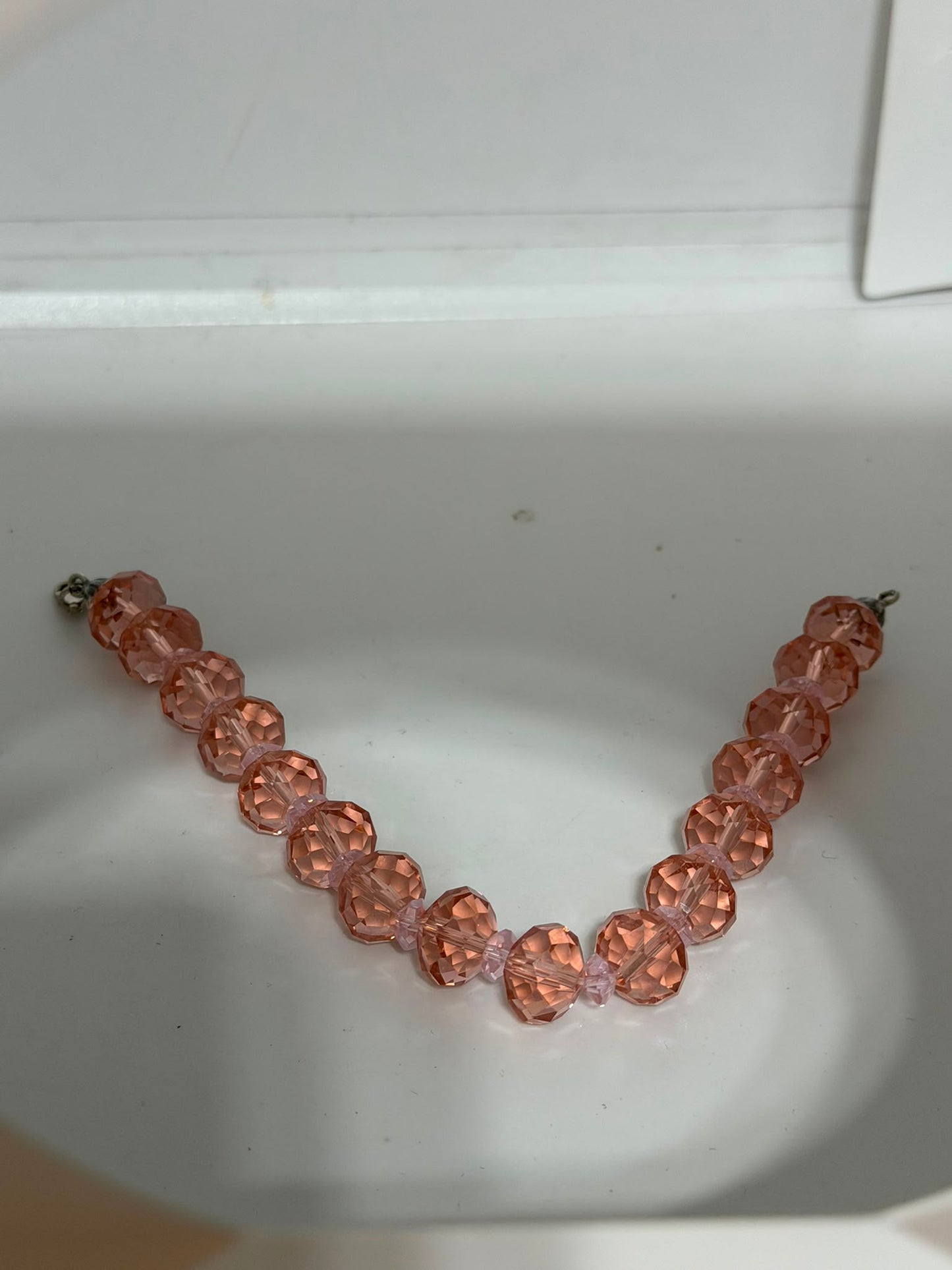 Bracciale in Argento 925 con Pietre Rosa Taglio Sfaccettato – Fatto a Mano